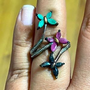 Butterfly ring and necklace set